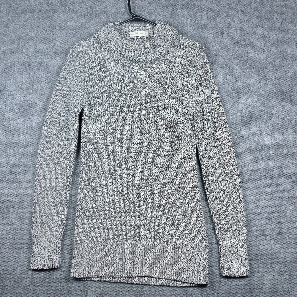 Abercrombie‎ Fitch Turtleneck Sweater Black White Marled Knit Women's Size Small